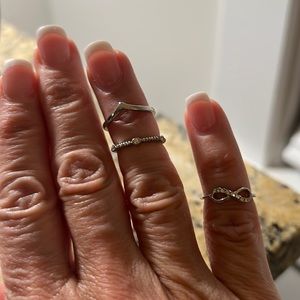 3 Silver plated knuckle rings